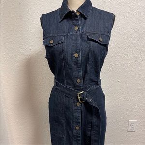 Michael Kors Denim Belted Mini Dress Size Small
